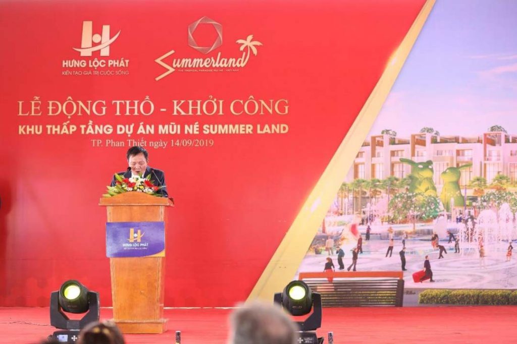 Ông Nguyễn Dư Lực-Chủ tịch HĐQT Hưng Lộc Phát Group phát biểu tại buổi lễ