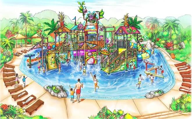 Phối cảnh tổ hợp giải trí nước cho trẻ nhỏ tại công viên nước Summerland